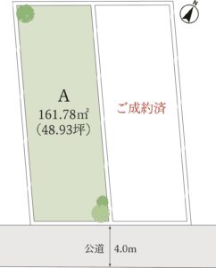 区画図 東町2 B区画成約済